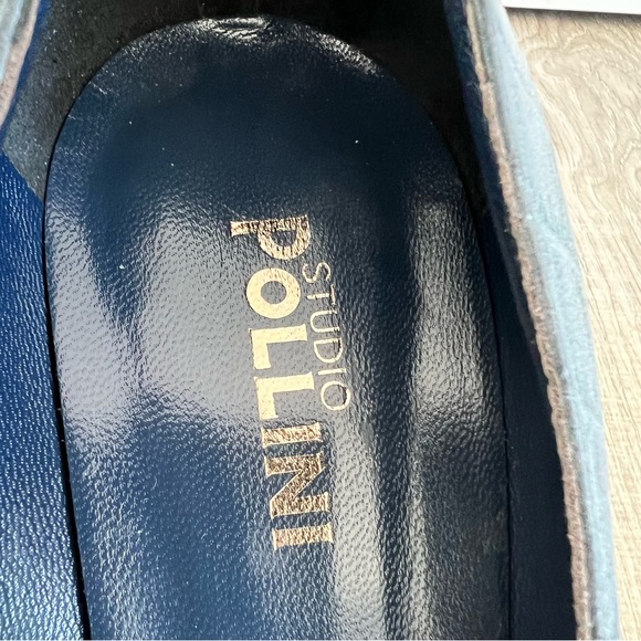 Studio Pollini Blue Croc-Embossed Block Heel Pumps Size EU41 - Picture 5 of 7